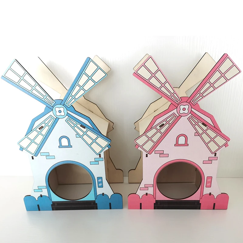 Деревянный домик для хомяка небольшой лабиринт игровая хижина карлика