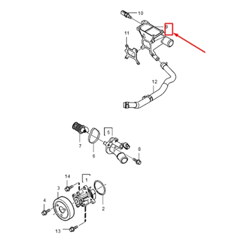 Фланец охлаждающей жидкости двигателя 4-цилиндрового для VOLVO C30 S80 S40 V70 BW MK3 2.0L 31251249