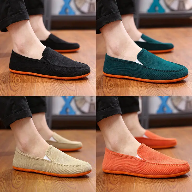

New Summer Style Fashion Soft Male Moccasins Man's Big Size Loafers Shoes Flats Fabric Slip-on Men Driving Shoes