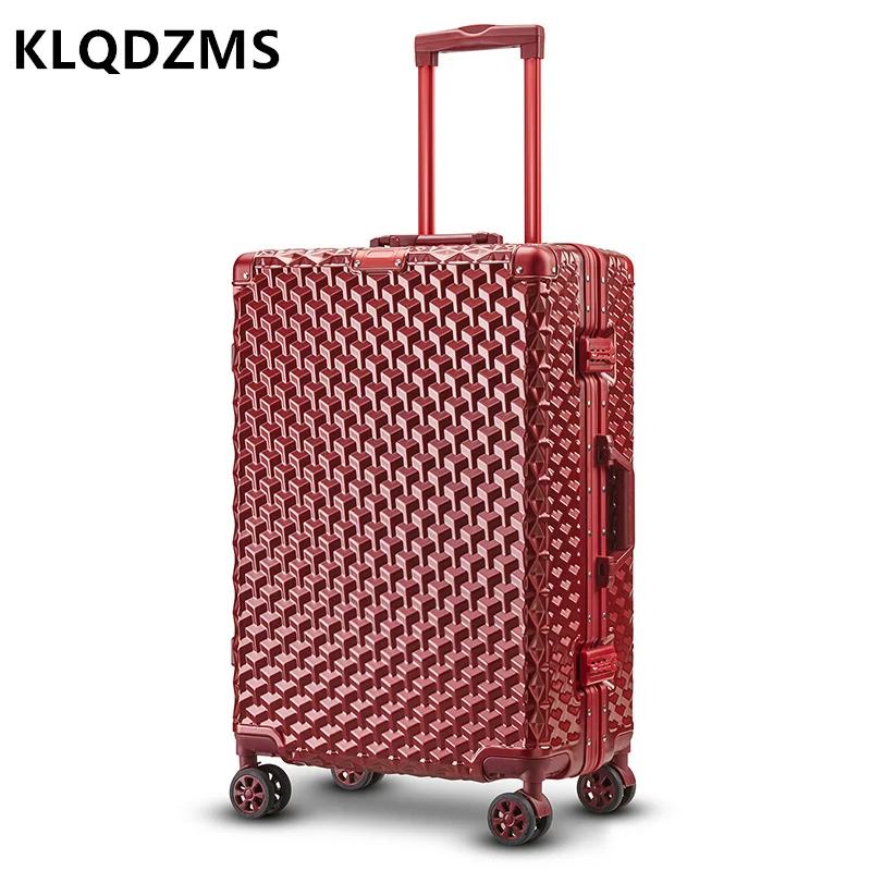 KLQDZMS The New Aluminum Alloy Frame Hand Luggage Universal Wheel Large Capacity 28 Inch Trolley Suitcase 20 Inch Boarding Case