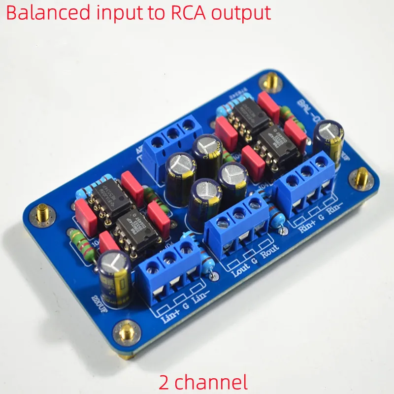 

SSM2141 balanced XLR input to unbalanced RCA single-ended signal output finished board power amplifier