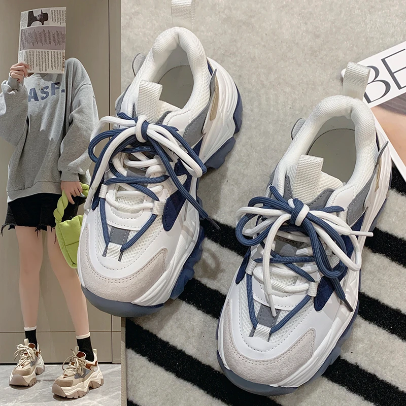 

Inner Heightening Old Shoes Ins Trendy Women 2022 Spring and Autumn New Fashion Casual All-match Thick-soled Women's Shoes