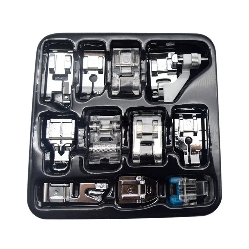 

Набор прижимных лапок для швейных машин, комплект из 11 прижимных лапок для бытовых швейных машин, многофункциональные аксессуары для шитья