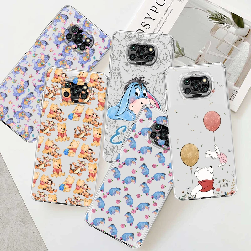

Winnie The Pooh Cute For Xiaomi Poco X5 C55 C50 M5 M4 X4 X3 F3 GT NFC M3 C3 M2 F2 F1 X2 Pro Transparent Soft Phone Case Fundas