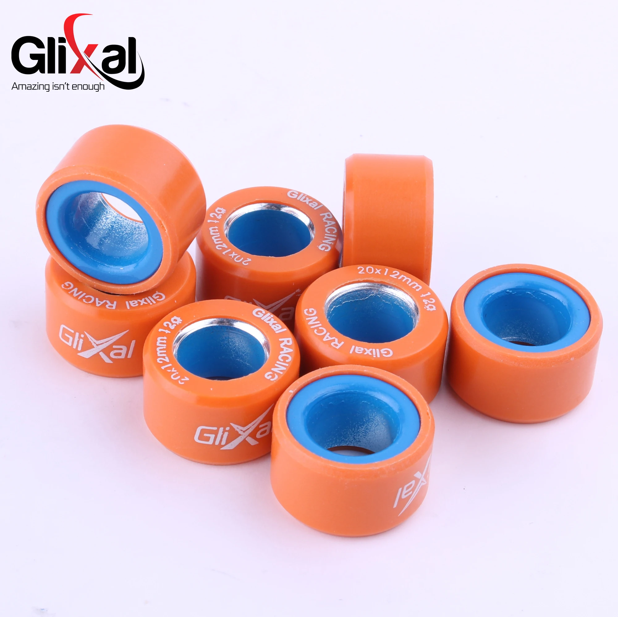 Фото Glixal 20x12 мм, высокопроизводительные гоночные роликовые грузики вариатора для Kymco LINHAI YAMAHA ROMET KAWASAKI Aprilia Scooter ATV (8 шт.) №2
