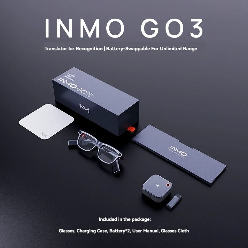 Умные очки INMO GO 3 AI с беспроводным аудио, AR-функциями, синхронным переводом, Bluetooth и голосовым помощником для путешествий и спорта (art.: 3920dc8ea1325) - 3920dc8ea1325