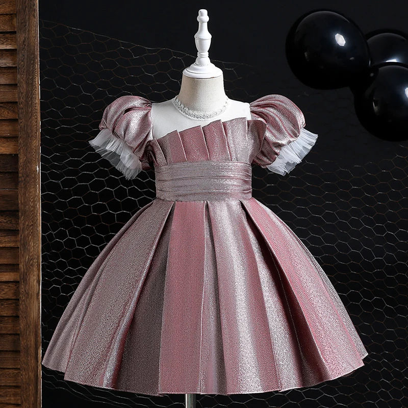 

Vestido Carnival Costume 2022 New Girl Puff Sleeves Princess Dresses Children Bow Ball Gown Evening Dress Mes Party Dress 4-13Y