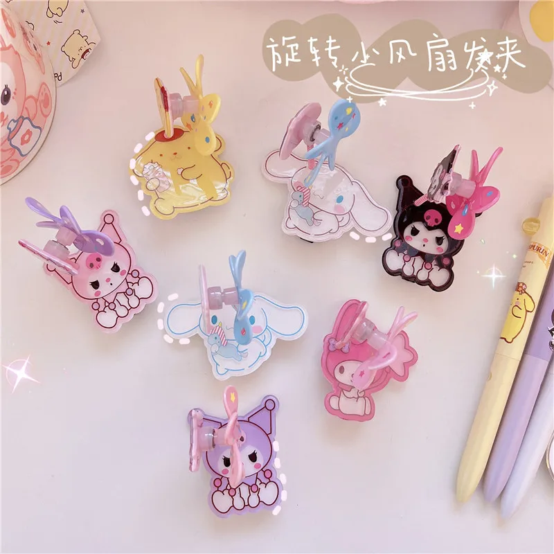 

Заколка для волос Kawaii Kuromi My Melody Cinnamoroll, милый мультяшный спиннинг, креативный зажим для головы, аксессуары для волос, подарок для девушки с се...