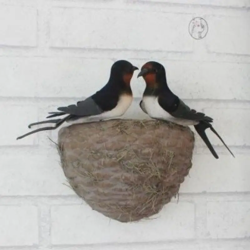 

Creative Simulation Birds Swallows Bird Nests Shape Decoration Spring Home Portable Ornaments Cute Simulation Swallows