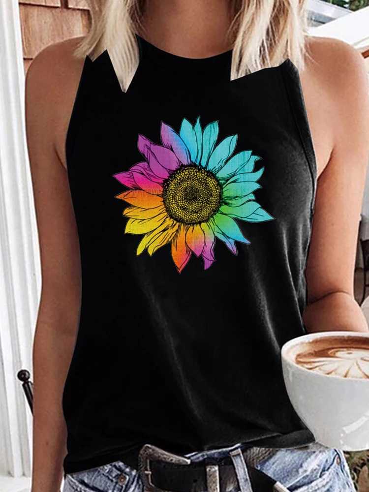 

Женская футболка с принтом подсолнуха, в стиле Харадзюку