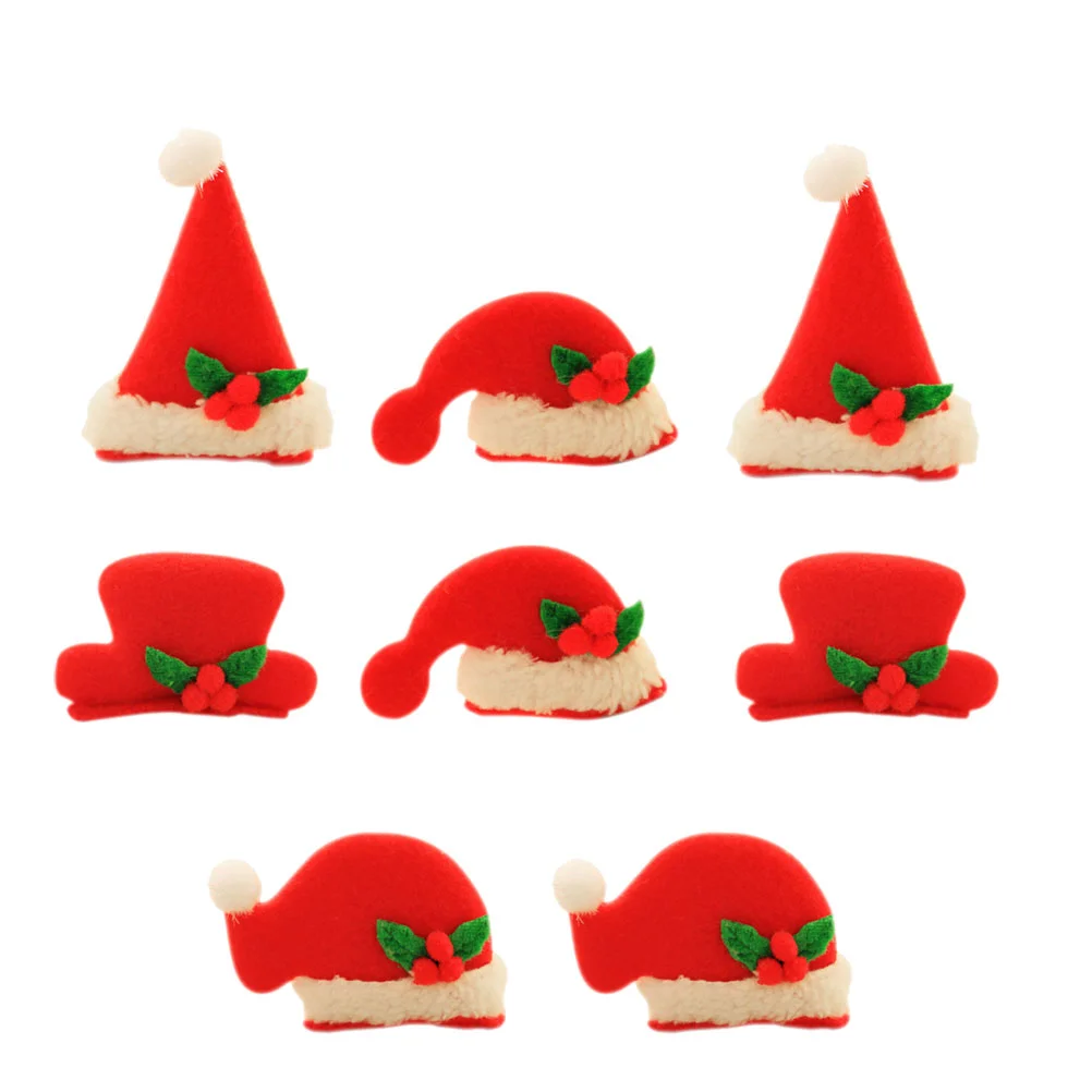 

8 шт., заколки для волос в виде Санта-Клауса