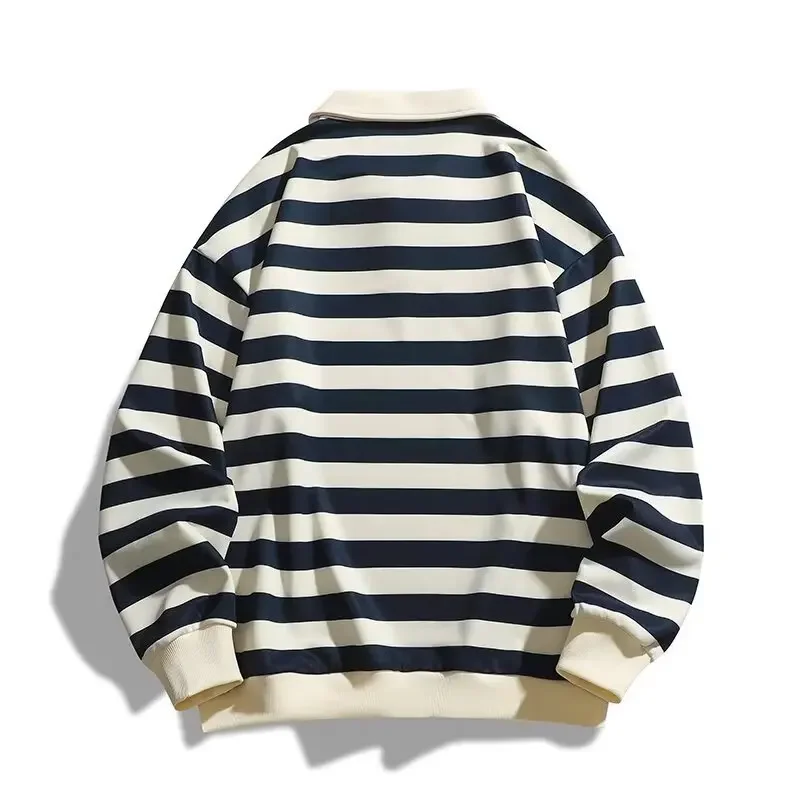 Модная полосатая толстовка в американском стиле мужская свободная повседневная