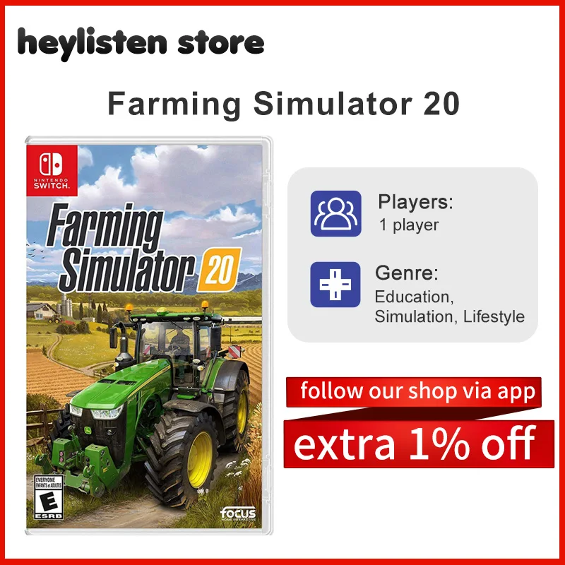 

Nintendo Switch Game Deals - Farming Simulator 20 - Stander Edition - Games Physical Cartridge