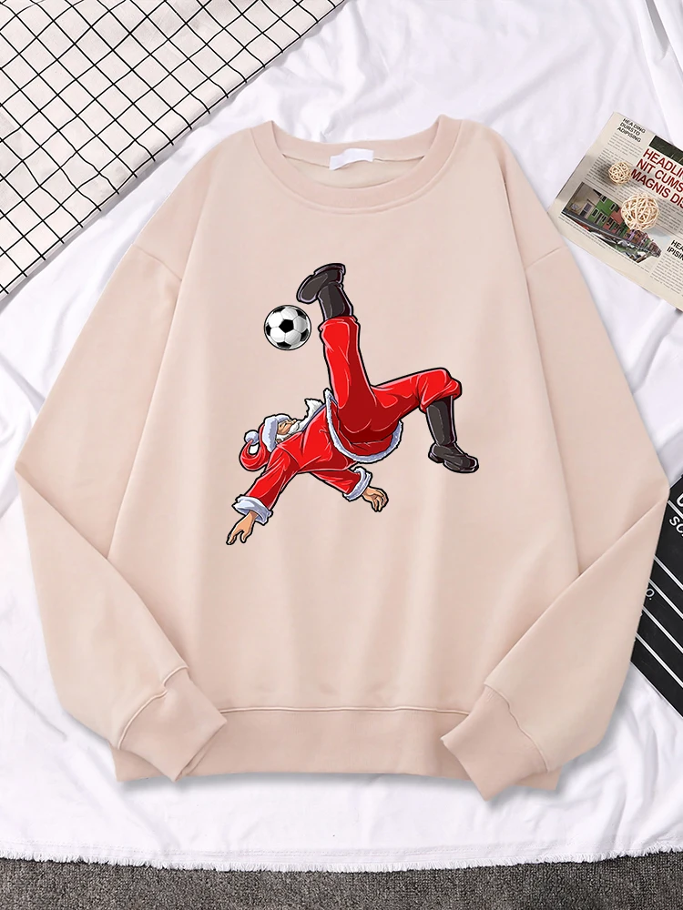 

Футболка с Санта-Клаусом женская, смешной спортивный свитшот с надписью «Kick» на велосипеде, рождественский подарок, уличная одежда в стиле хип-хоп, одежда