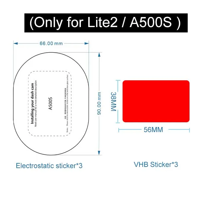 

Для 70mai Dash Cam Lite 2 A500S электростатическая наклейка для 70mai Lite 2 автомобильный видеорегистратор держатель пленки 3 шт.