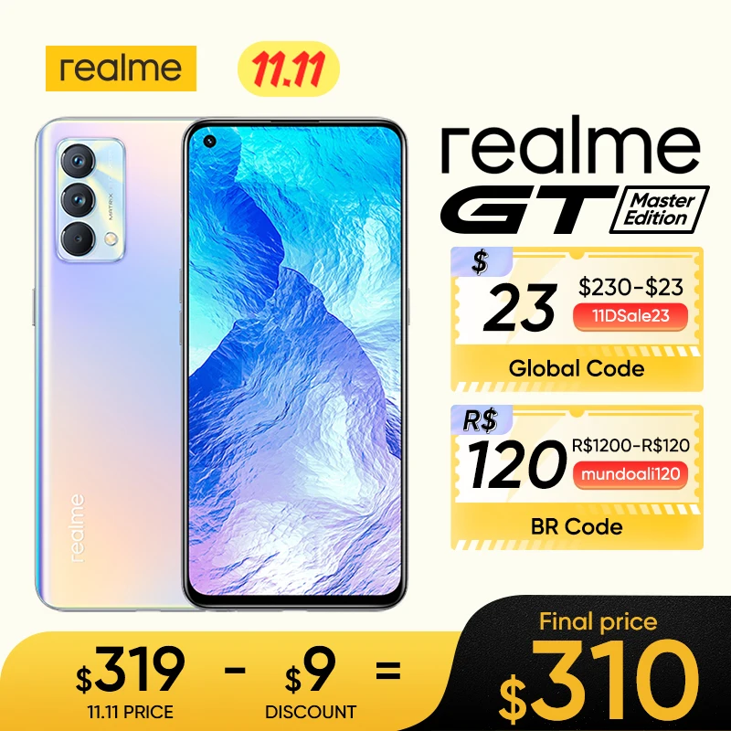 Cena Realme GT Master Edition Wersja Rosyjska Smartphone Snapdragon 778G 120Hz AMOLED 65W Super Dart Charge 64MP Kamera 6GB 128GB
