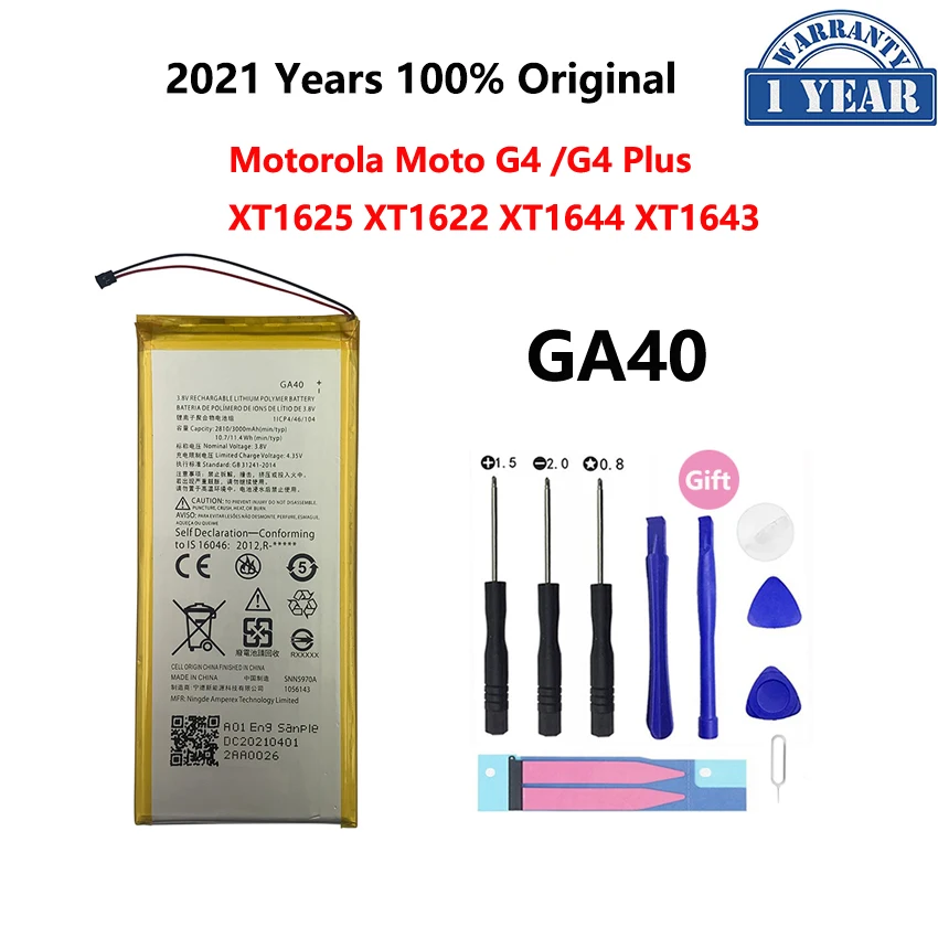 

New Original Battery GA40 3550mAh For Motorola Moto G4 /G4 Plus XT1625 XT1622 XT1644 XT1643 SNN5970A + Tool Kits