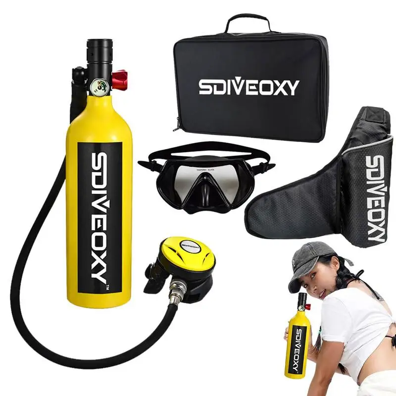 

Scuba Cylinder For Divers Diving Equipment 1L Scuba Tank Oxygen Cylinder Underwater Breathing Portable Diving Cylinder Kit SD700