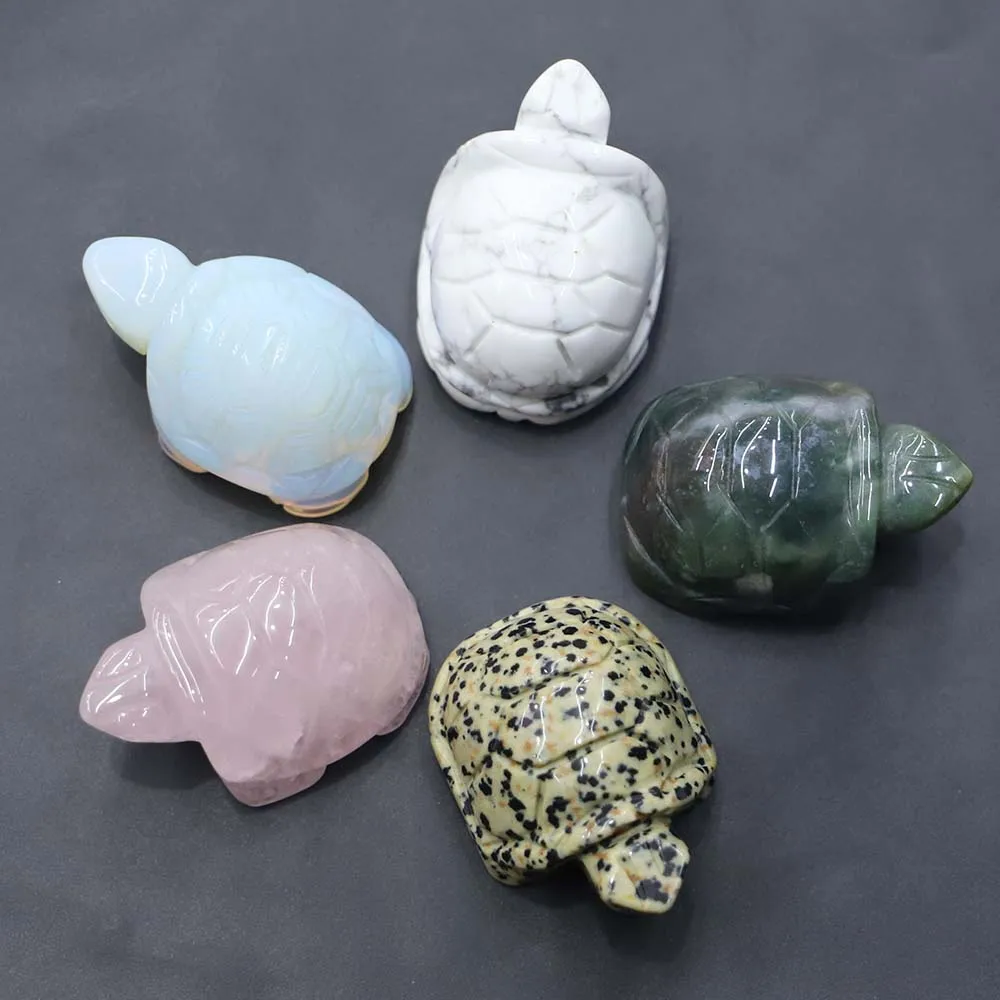 

High Quality Amethyst Crystal Healing Stone Turtle Statue Carved Ornament Arts Crafts Reiki Jewelry Decoration Accessories 1Pcs