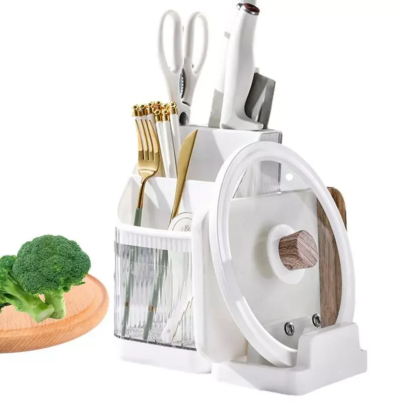 

NEW2023 Kitchen Knives Holder Multifunction Knives Organizer For Pot Cover Chopsticks Spoons Kitchen Cabinet Organizer Cutting B