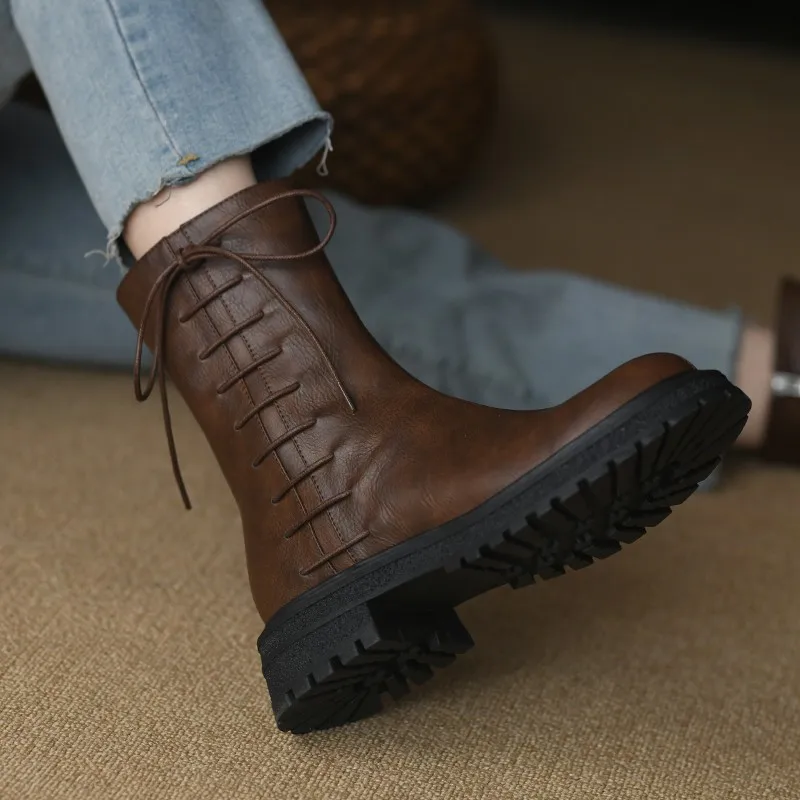 

New Autumn and Winter 2022 Fashion Versatile Women's Boots Temperament Fashion Boots Round Head Women's Ankle Boots