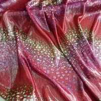 metallic silk jacquard bling georgette shimmer floral printed qualified shiny silk breathable fabric