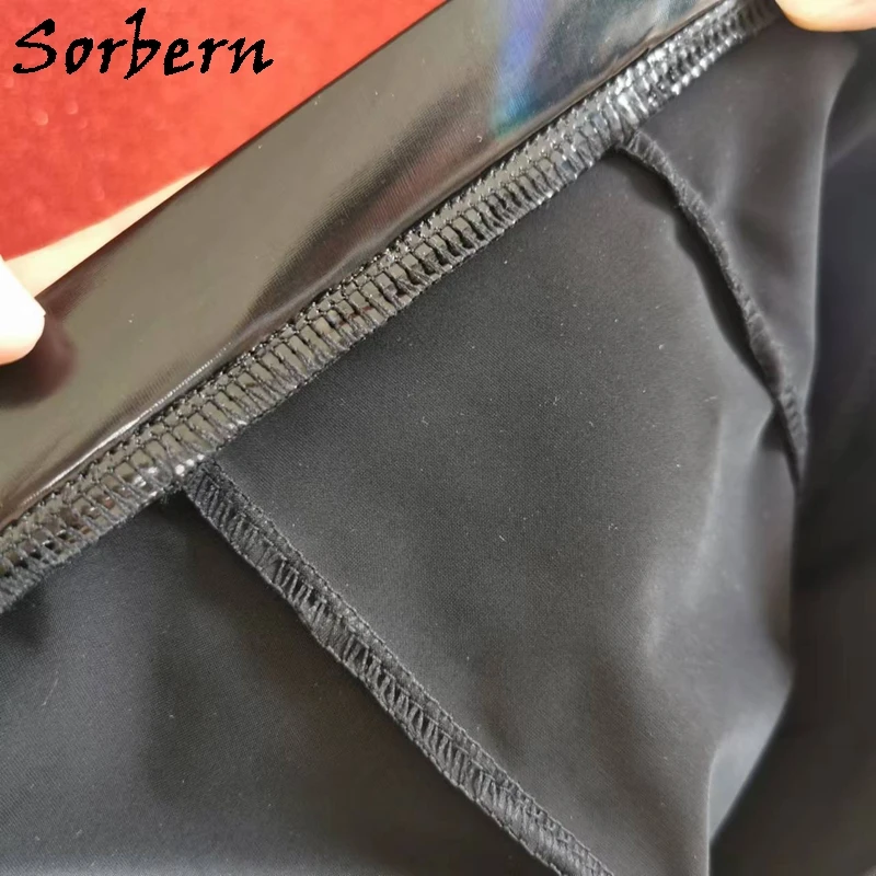 Sorbern Black Holo Streched Legging Boots Women High Heel Stilettos Pointed Toe Custom Pant Size Long Boot Made-To-Order