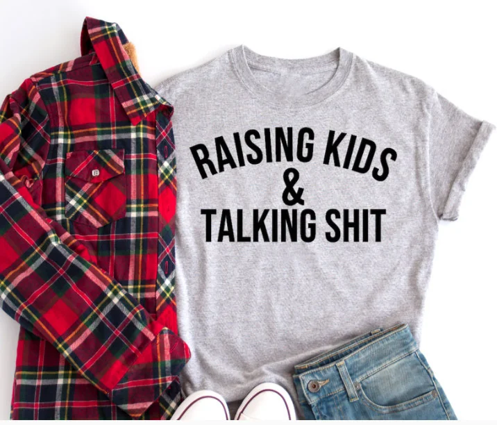 

T-shirt raising kids and talking shirt letter Street short sleeve Top 936Z