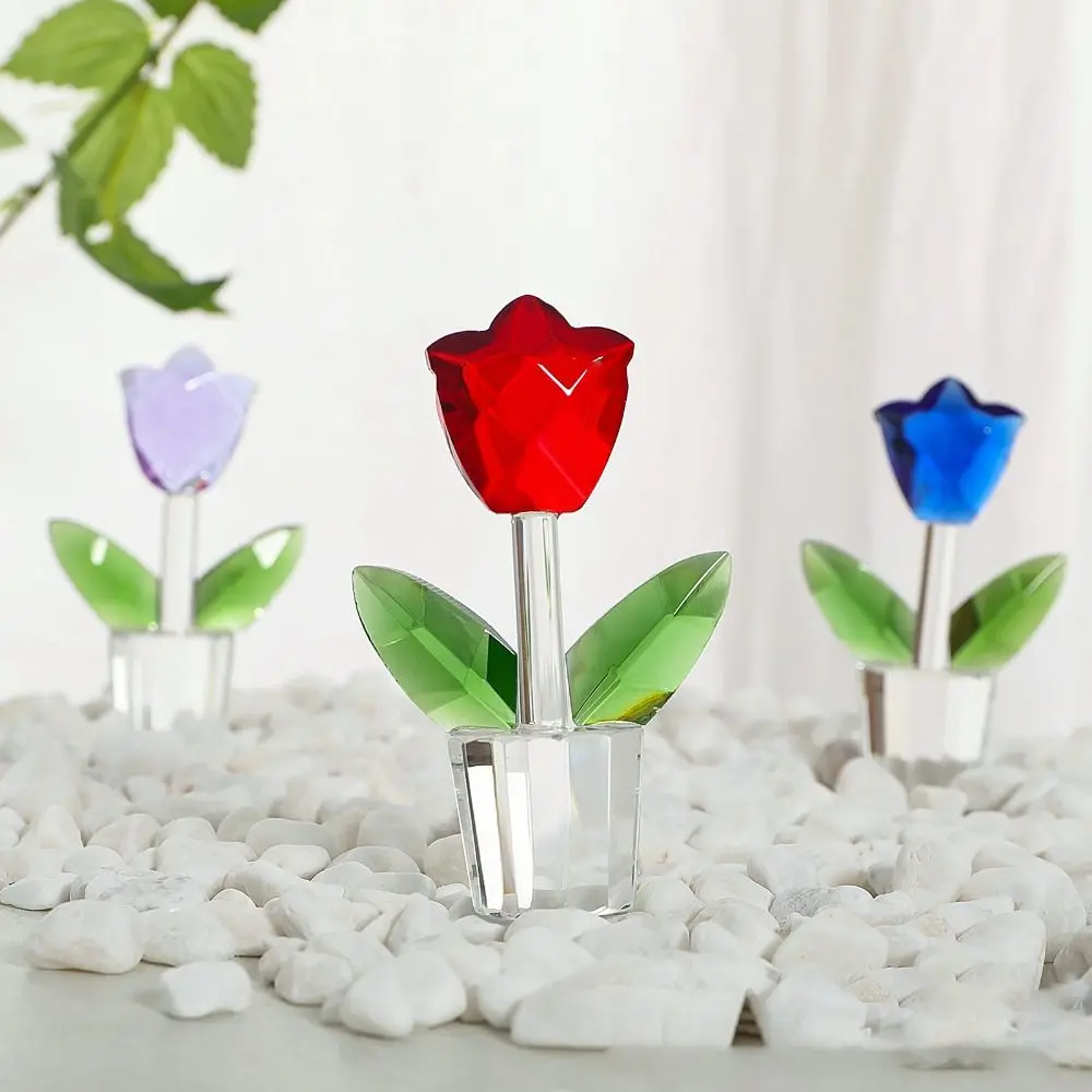 Мультяшная резьба хрустальные украшения-тюльпаны милые привлекательные статуи