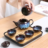 chinese kung fu travel tea set ceramic glaze teapot multicolors new porcelain teaset kettles teaware sets drinkware tea ceremony