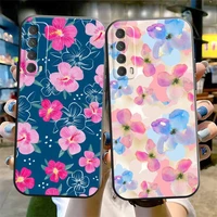 cartoon flower phone case for huawei y7s y9a y6 2019 y7p 2020 y8s y7 2019 y9 2019 silicone cover liquid silicon back carcasa