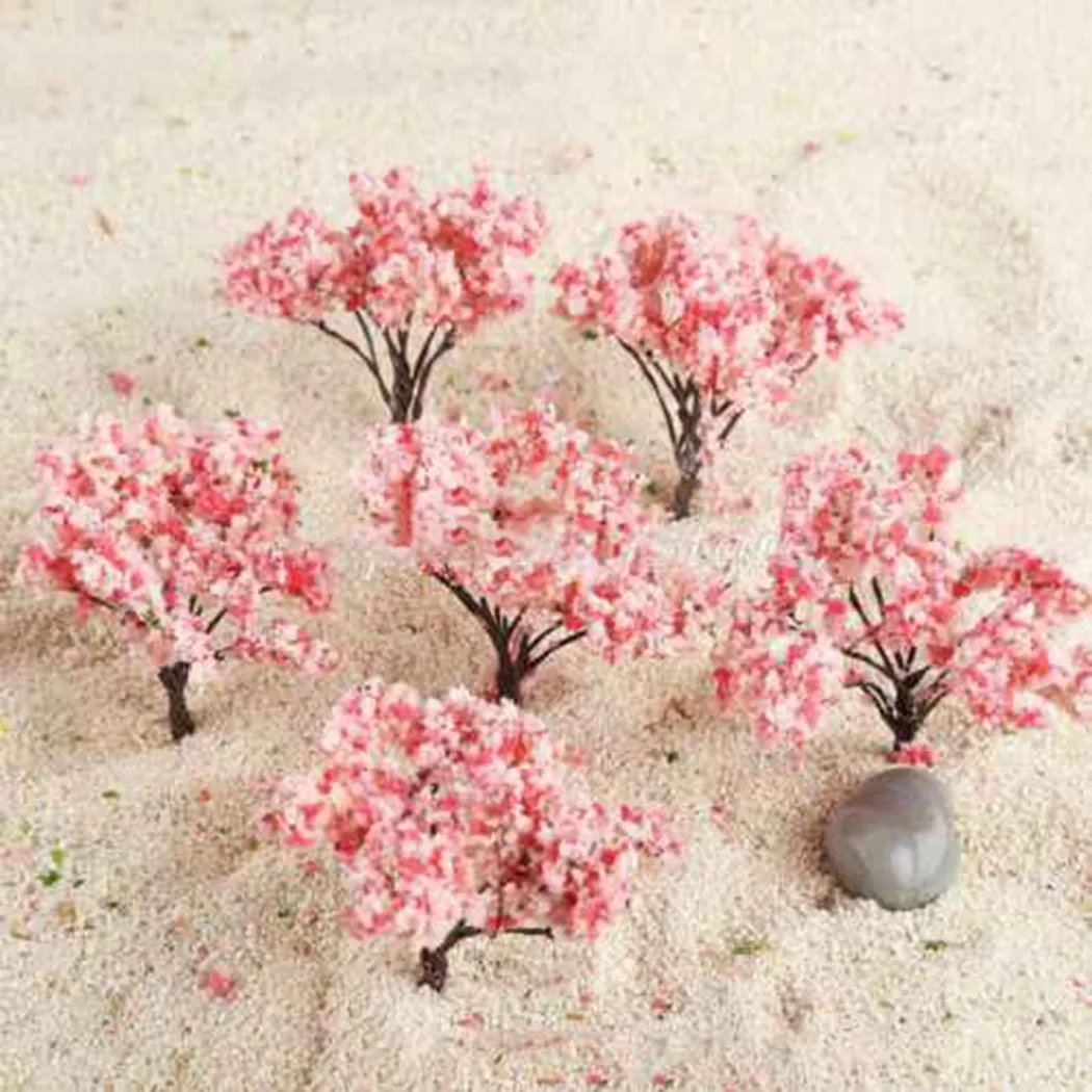 

40pcs 65mm Blossom Cherry Model Trees Railroad Layout Scene Plastic Model Train Artificial Miniature Cherry Scenery