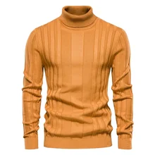 남성용 터틀넥 스웨터 니트웨어 풀오버, 단색 긴팔 줄무늬 스웨터, 남성 캐주얼 데일리 다색 스웨터, S-XXL