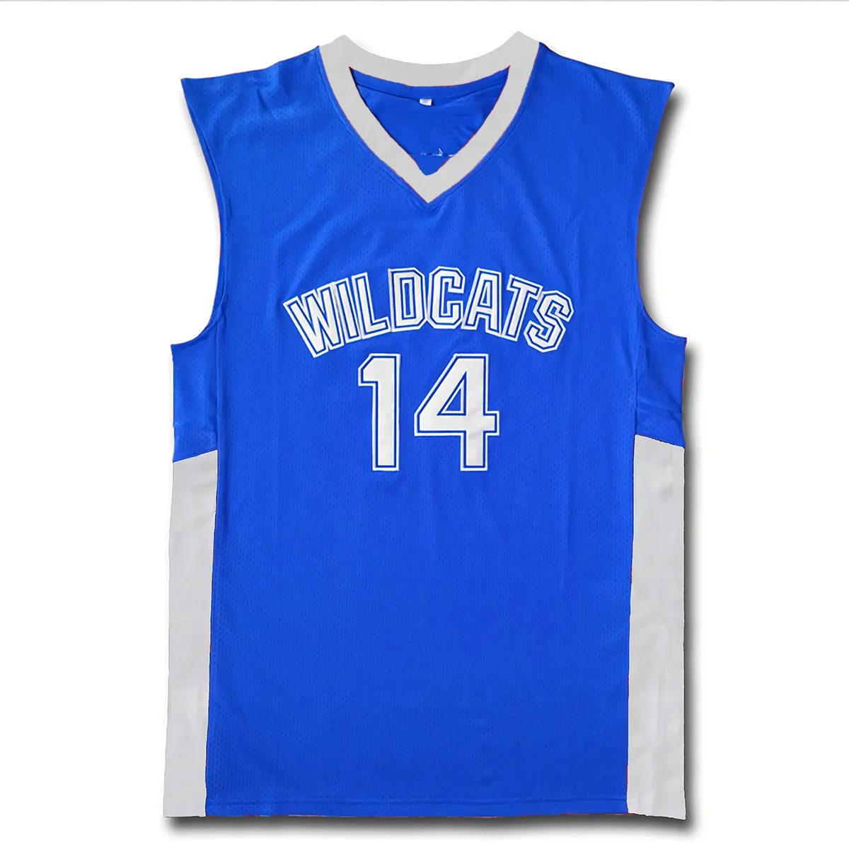 14 Zac Efron Troy Bolton East High School Wildcats white red blue black Retro Basketball Jersey Men's Stitched Jerseys