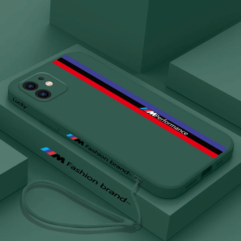 Fashion Phone Case For iPhone 14 13 12 11 Pro Max Mini X XR XS MAX SE20 8 7 Plus 6 6S Plus Liquid  Cover design-BMW Cases