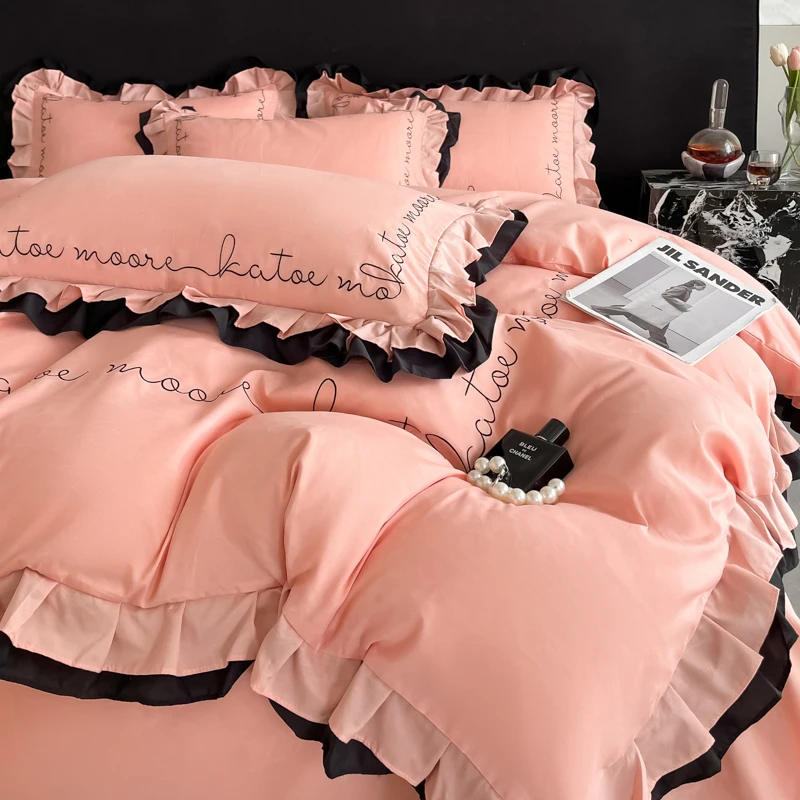 Французский слей роскошный двухслойный кружевной пододеяльник с тяжелой