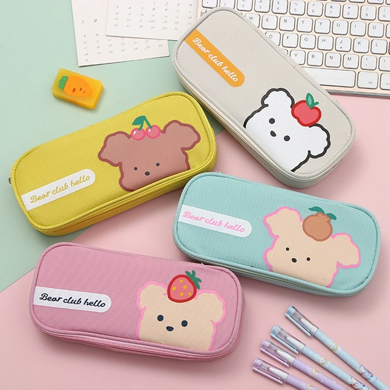 

Canvas Pencil Case for Girls Boys estuche escolar Kawaii School Supplies Pencilcase Cute Pen Case Bag Large Big Pencil Box Pouch