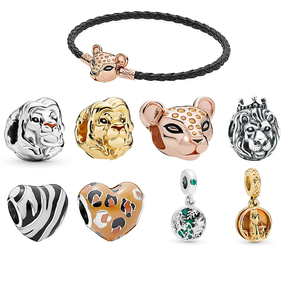 

NEW Real 925 Sterling Silver The lion king Fit Original pandora silver Bracelet Fashion Jewelry Women Gift