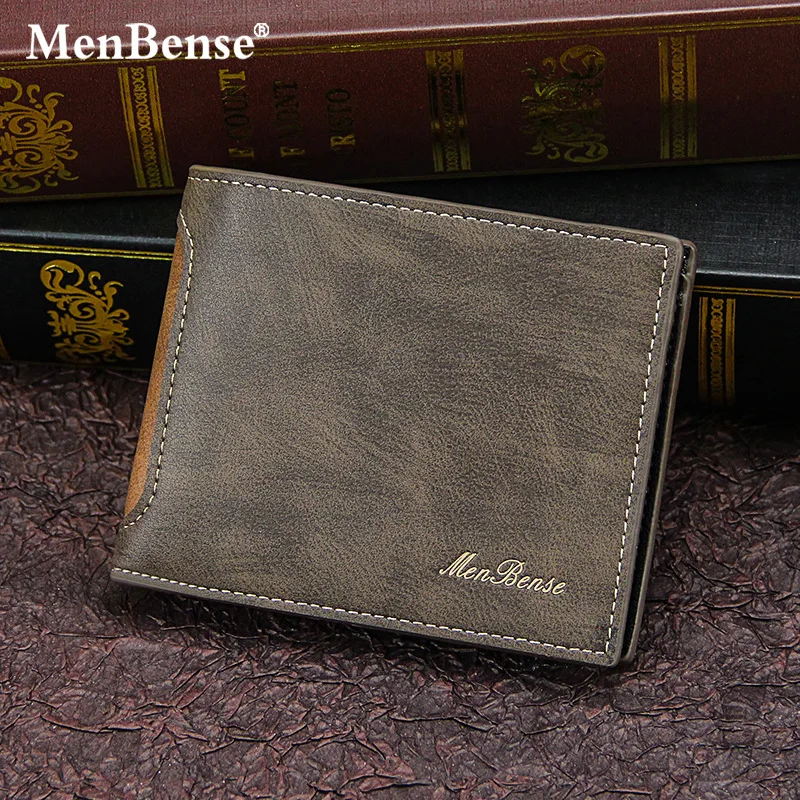 

Men's Short Wallet Multifunction Fashion Credit Card Holders Pu Money Bag Vintage Men Leather Wallet Slim Male Purses