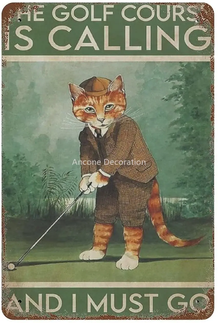 

Vintage Metal Tin Sign Plaque The Golf Course is Calling and I Must Go Man cave Pub Club Cafe Home Decor Plate Birthday