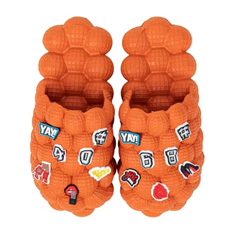 

Unisex Bubble Slides With Charms Soft EVA Massage Bottom Slippers Winter House Shoes Sandals Antislip Bathroom Relief Flip Flops