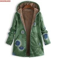 s 5xl newest women winter middle thick coat lady print pattern surface thickness warmly tops autumn female overcoat all size