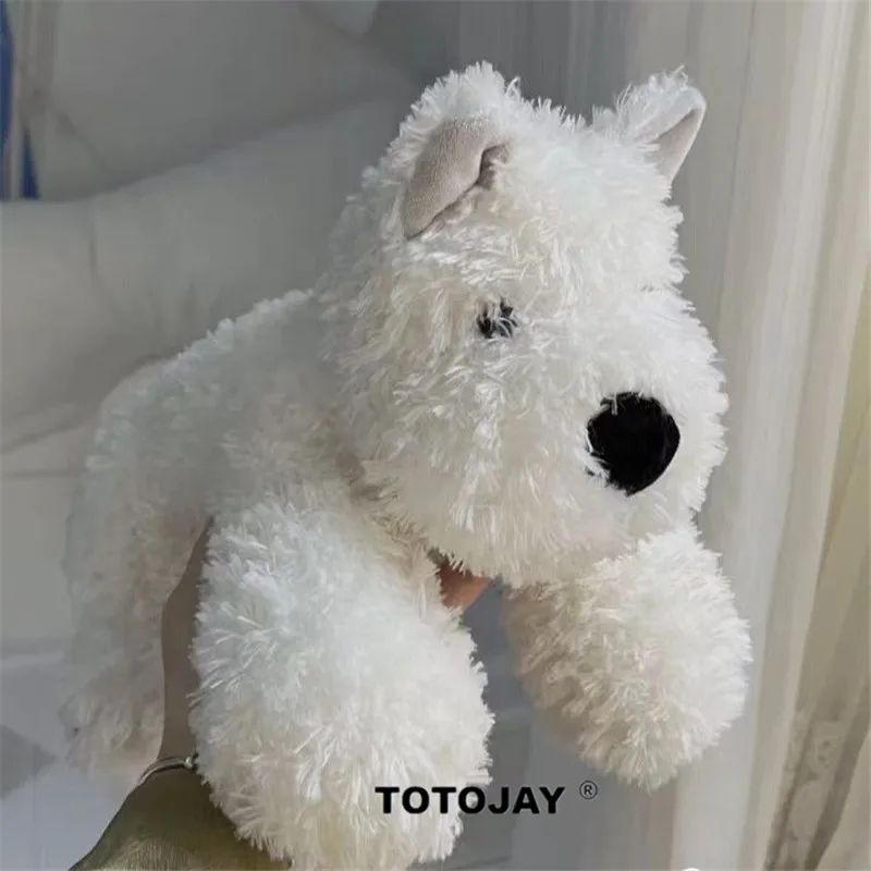 

1 шт. кавайная пушистая плюшевая игрушка West Highland White Terrier Plushie мягкая плюшевая игрушка для щенка мягкие реалистичные Животные Детская Успокаивающая кукла для сна