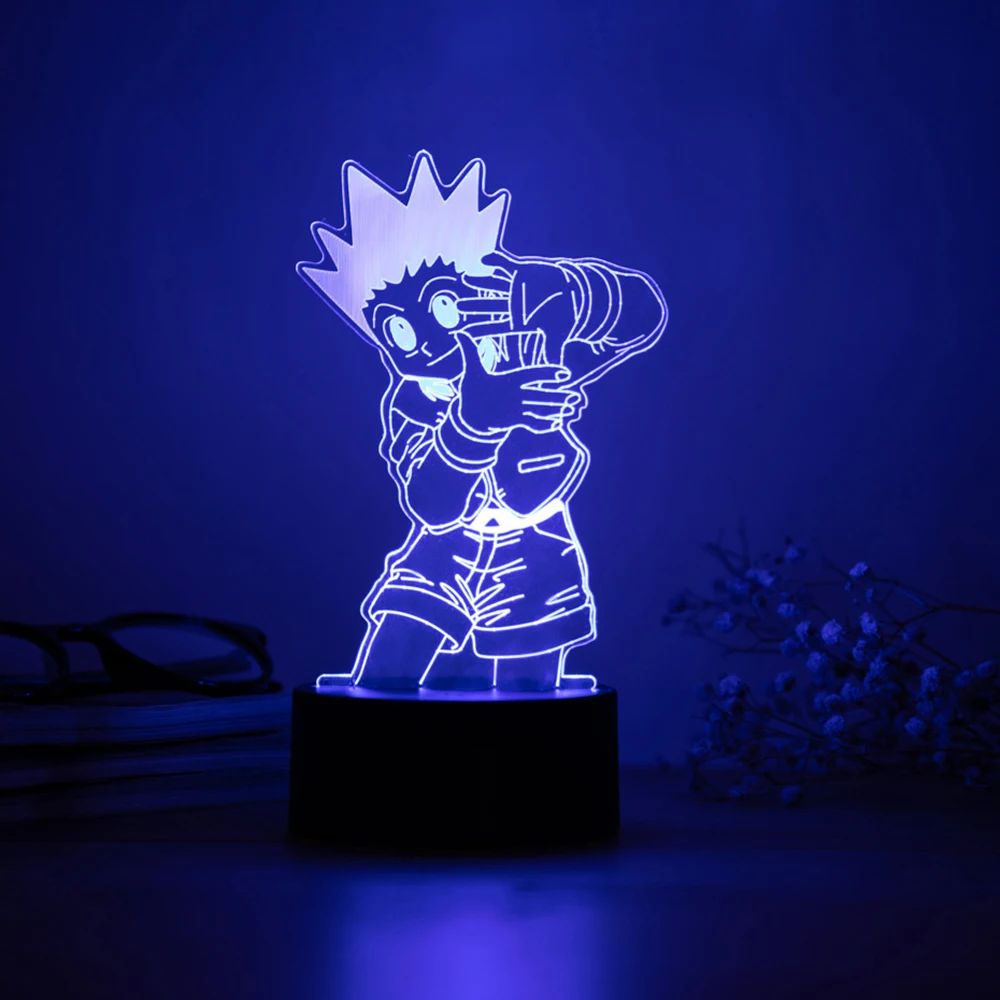 

Светодиодный Ночной светильник в стиле аниме Hunter X Hunter, ночник с изменением цвета, Usb батарея, Настольная 3d лампа, подарок для детей