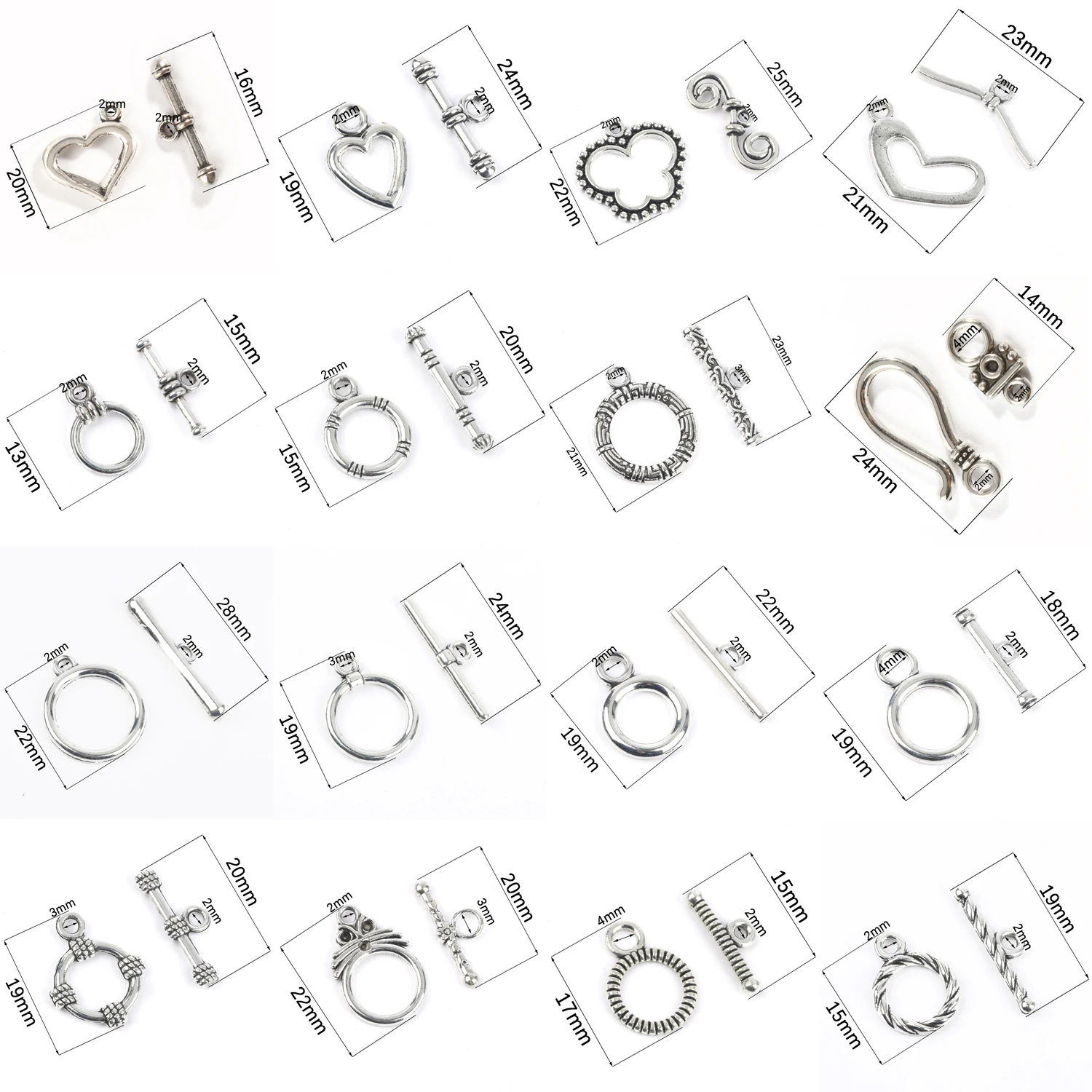 Застежка-шарнир из нержавеющей стали серебристого цвета 20 комплектов |