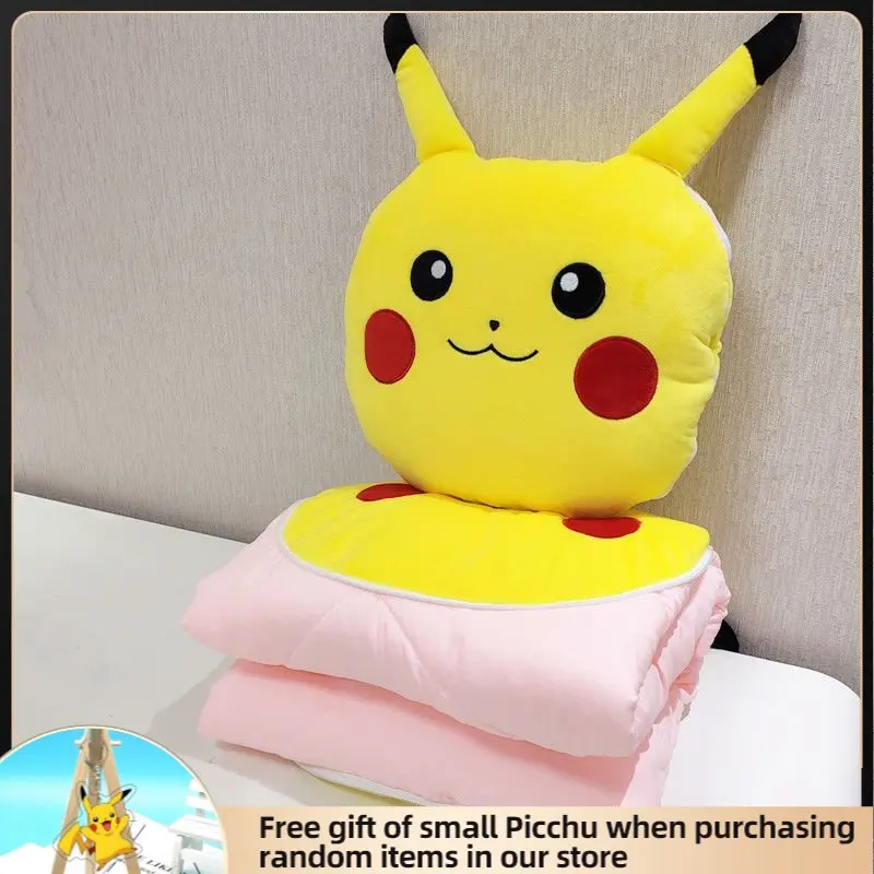 

pokemon pikachu Cartoon Throw Pillow Quilt Dual-use Car Office Nap Pillow Cushion Folding Air Conditioner Quilt Stuffed & Plush