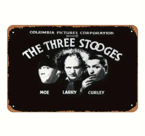 The Three Stooges металлический жестяной знак Moe Ларри Керли 12x8 дюймов