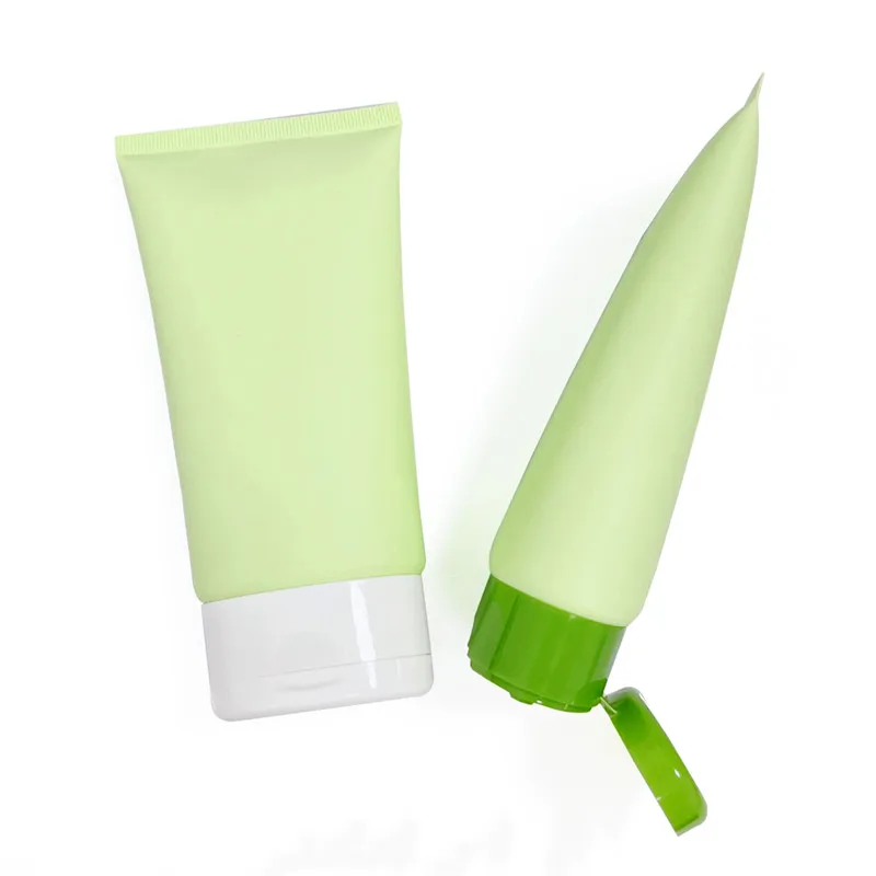 Nuovo 150 g/ml tubi morbidi cosmetici verde opaco piatto crema/lozione bottiglia BB crema tubo crema solare bottiglia tubi ricaricabili
