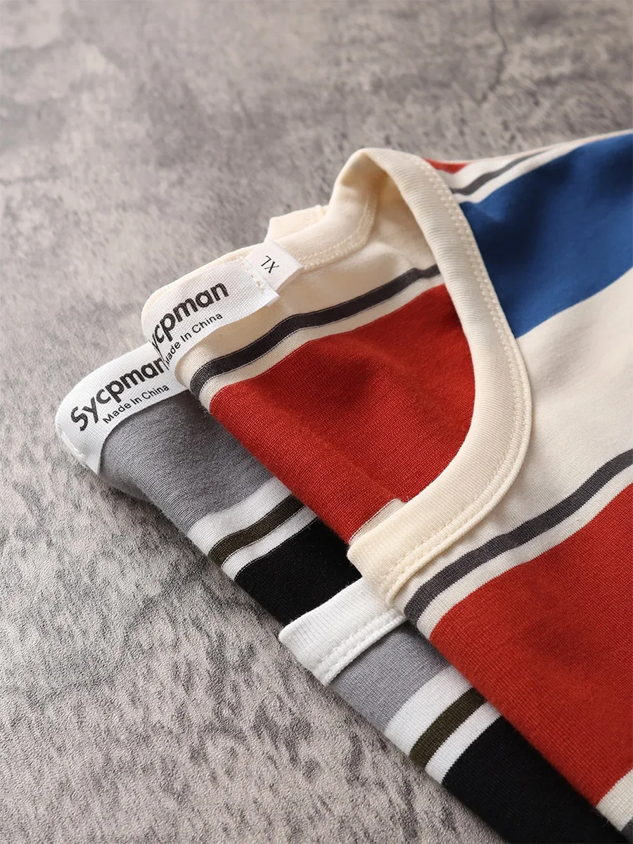 Полосатая Футболка Унисекс Y2K Контрастных Цветов С Коротким Рукавом