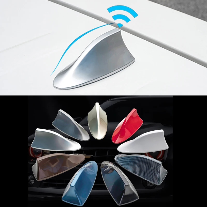 

Car Universal 7 Colors FM Signal Amplifier Car Radio Aerials Shark Fin Antenna Car Roof Decoration Car accessories